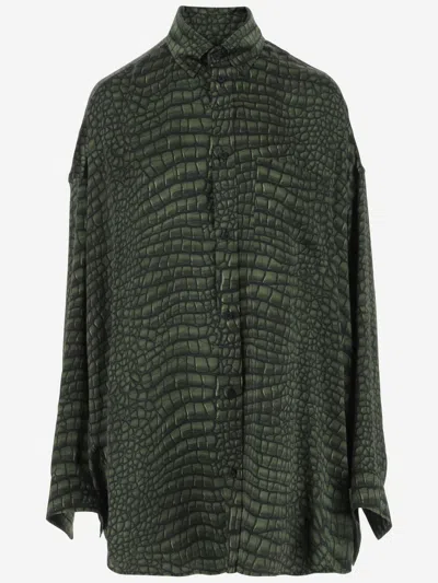 Balenciaga Green Silk Shirt