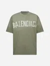Balenciaga Crew Neck Distressed Neckline Graphic Print
