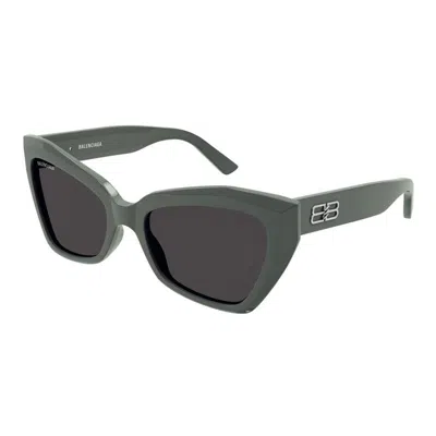Balenciaga Grey Acetate Sunglasses In Green