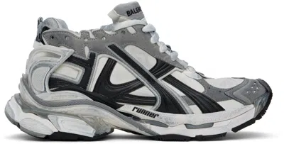 Balenciaga Runner Sneakers With Mesh Panels And Rubber Sole In White