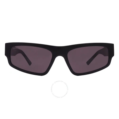 Balenciaga Grey Browline Unisex Sunglasses Bb0305s 001 56 In Black / Grey