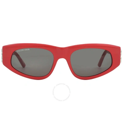 Balenciaga Grey Butterfly Ladies Sunglasses Bb0095s 016 53 In Red. / Grey