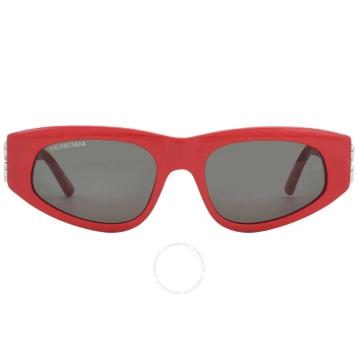 Balenciaga Logo-plaque Arm Sunglasses In Rot