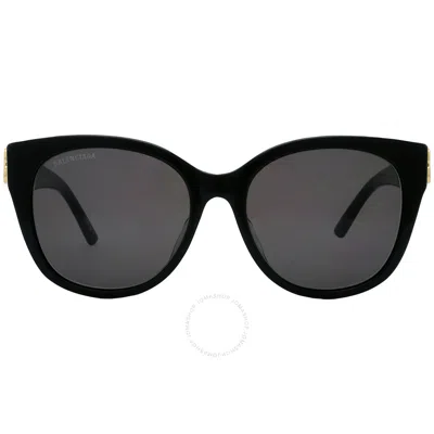 Balenciaga Grey Cat Eye Ladies Sunglasses Bb0103sa 001 57 In Black / Grey