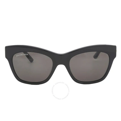 Balenciaga Grey Cat Eye Ladies Sunglasses Bb0132s 001 53 In Black / Grey