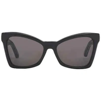 Pre-owned Balenciaga Grey Cat Eye Ladies Sunglasses Bb0231s 001 57 Bb0231s 001 57 In Gray