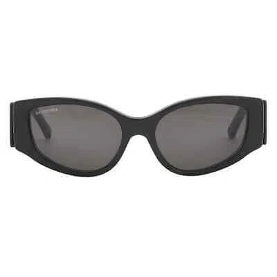 Pre-owned Balenciaga Grey Cat Eye Ladies Sunglasses Bb0258s 001 58 Bb0258s 001 58 In Gray