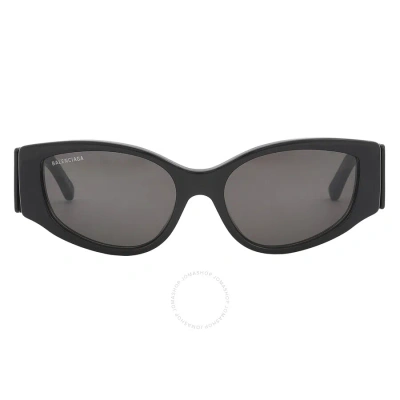 Balenciaga Grey Cat Eye Ladies Sunglasses Bb0258s 001 58 In Black / Grey