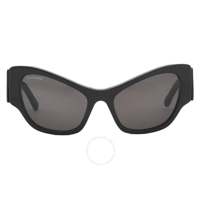 Balenciaga Grey Cat Eye Ladies Sunglasses Bb0259s 001 58 In Black / Grey