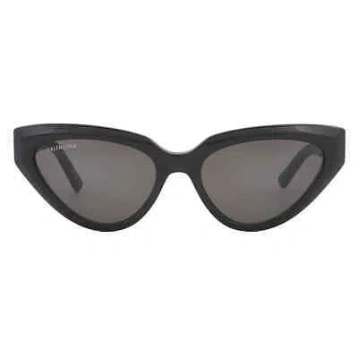 Pre-owned Balenciaga Grey Cat Eye Ladies Sunglasses Bb0270s 001 56 Bb0270s 001 56 In Gray