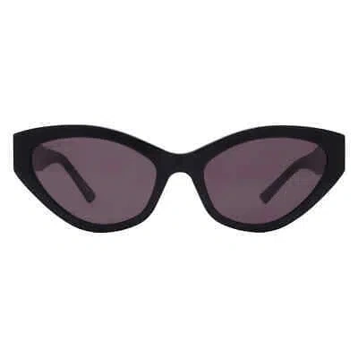 Pre-owned Balenciaga Grey Cat Eye Ladies Sunglasses Bb0306s 001 57 Bb0306s 001 57 In Gray