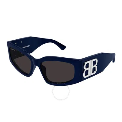 Balenciaga Grey Cat Eye Ladies Sunglasses Bb0321s 007 57 In Blue