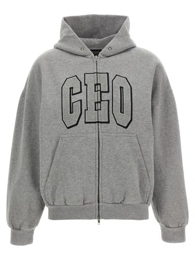Balenciaga Grey Ceo Hoodie In Gray