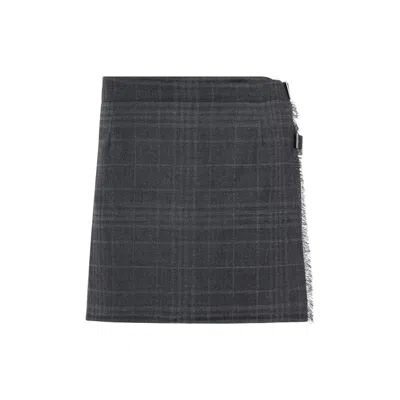 BALENCIAGA WOMEN GREY CHECK MINI SKIRT, 28 LUXURY SKIRTS FOR WOMEN DARVEYS