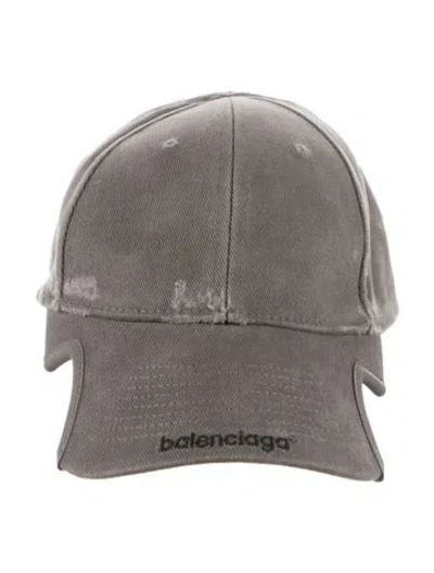 Pre-owned Balenciaga Grey Cotton  Baseball Hat. Designer Size Small In Gray