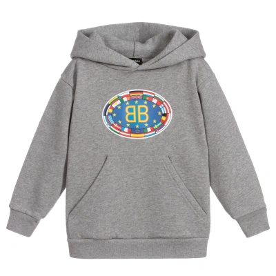 Balenciaga Kids' Grey Cotton Logo Hoodie