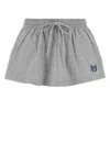 Balenciaga Grey Cotton Mini Skirt In Gold