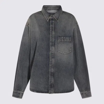 Balenciaga Women's Denim Cotton Shirt In Sun Bleached Blue