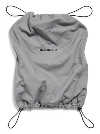 Balenciaga Grey Cotton Shoe Bag Top In Gray