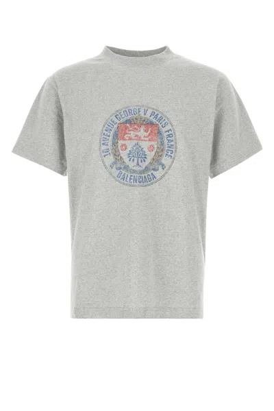 Balenciaga Grey Cotton T Shirt In Gray