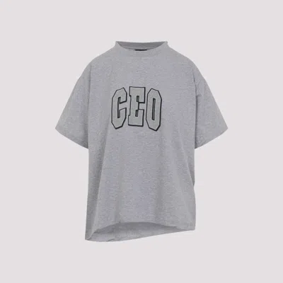 BALENCIAGA GREY COTTON T-SHIRT