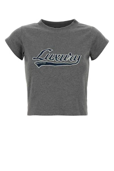 Balenciaga Grey Cotton T-shirt In Animal Print