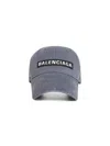 Balenciaga Grey Drill Patch Baseball Cap In Gray