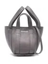 Balenciaga Leather Shoulder Bag With Four Top Handles In Grey