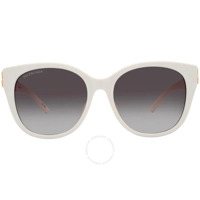 Balenciaga Grey Gradient Cat Eye Ladies Sunglasses Bb0103sa 006 57 In Grey / White