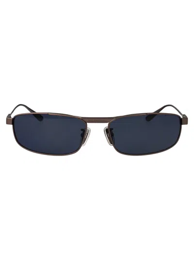 Balenciaga Grey-grey-blue Metal Sunglasses In Black