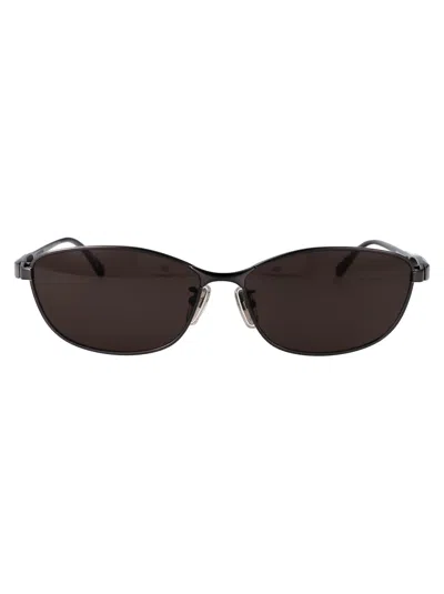 Balenciaga Grey-grey-grey Metal Sunglasses In Gray
