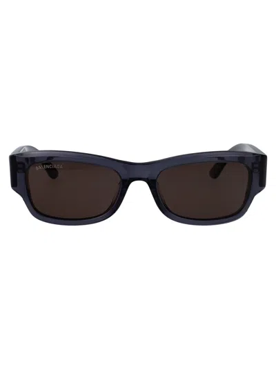 Balenciaga Grey-grey-grey Recycled Acetate Sunglasses In Black