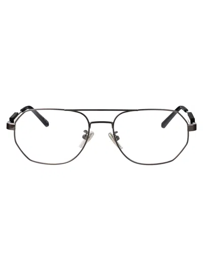 Balenciaga Grey Grey Transparent Metal Glasses In Metallic