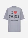 Balenciaga Grey Crewneck T-shirt With Maxi Logo Print On The Front In Cotton Woman