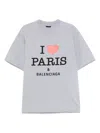 Balenciaga Grey Crewneck T-shirt With Maxi Logo Print On The Front In Cotton Woman In Grey
