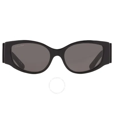 Balenciaga Oval Sunglasses In Black / Grey