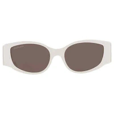Pre-owned Balenciaga Grey Irregular Ladies Sunglasses Bb0258s 012 56 Bb0258s 012 56 In Gray