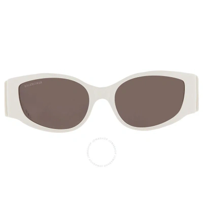 Balenciaga Grey Irregular Ladies Sunglasses Bb0258s 012 56 In Grey / White