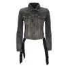 Balenciaga Dark Grey Denim Jacket With Laces In Gray