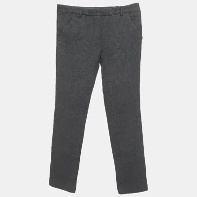 Pre-owned Balenciaga Grey Jacquard Skinny Trousers S In Gray
