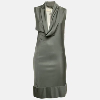 Pre-owned Balenciaga Grey Jersey Cowl Neck Sleeveless Short Dress M