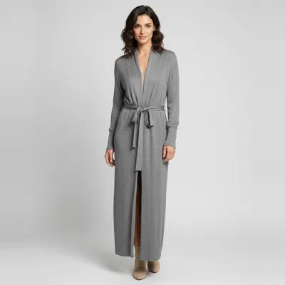 Pre-owned Balenciaga Grey Knit V- Neck Wrap Around Maxi Dress S In Gray