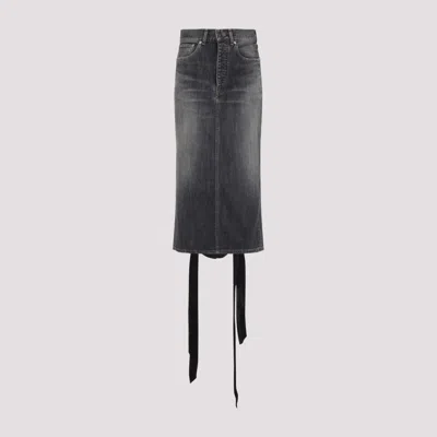 BALENCIAGA GREY LACE-UP SKIRT