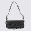 BALENCIAGA GREY LEATHER LE CAGOLE CROSSBODY BAG