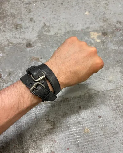 Pre-owned Balenciaga Grey Leather Long Bracelet In Gray