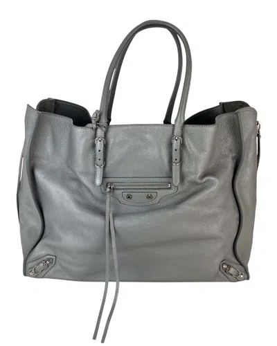 Balenciaga Grey Leather Papier A4 Zip Around Shoulder Bag (authentic Pre-  Loved) In Gray