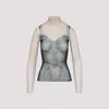 Balenciaga Black And Light Beige Trompe Loeil Lingerie Top In Multi