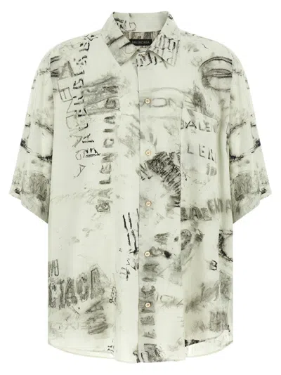 Balenciaga Grey Minimal Shirt In Multi