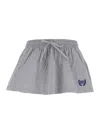 Balenciaga Grey Miniskirt With Logo Embroidery On The Front And Elastic Drawstring Waist In Cotton Woman In Gray