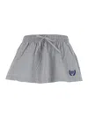 Balenciaga Grey Miniskirt With Logo Embroidery On The Front And Elastic Drawstring Waist In Cotton Woman In Gray